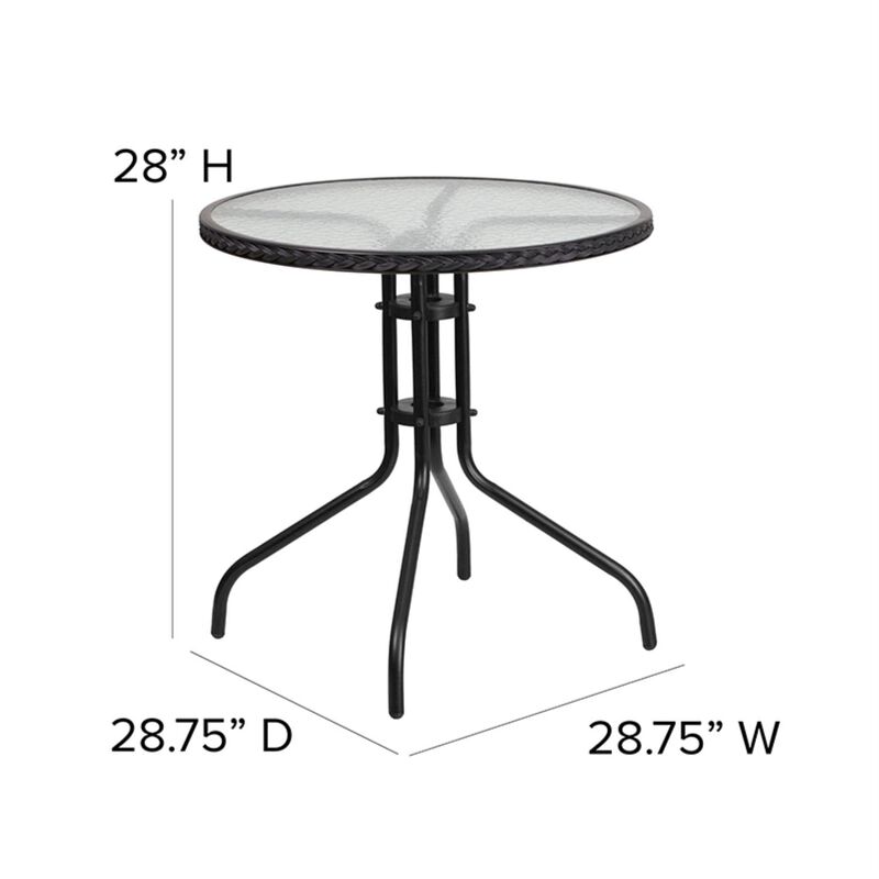 28RD Black Table Set w/Rattan image number 1