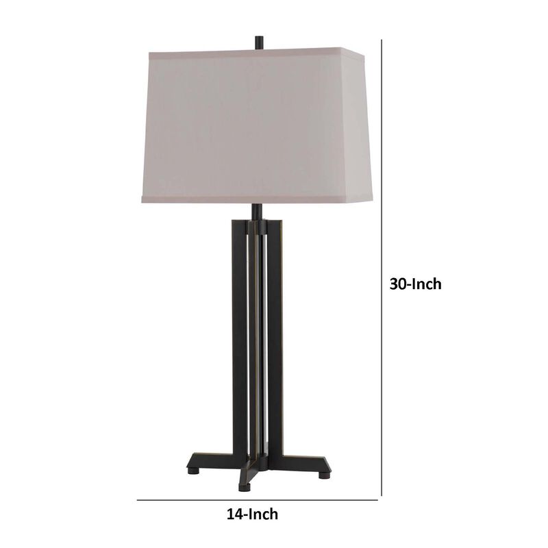 Liam Table Lamp, Gray Drum Shade, 30 Inch Oil Rubbed Black Footed Base image number 7