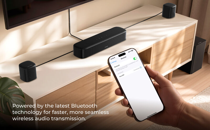 ULTIMEA Aura S4T 7.1ch TV Soundbar with 4 Surround Speakers,350W,5.25" Subwoofer,Surround Sound System with Subwoofer, Bluetooth 6.0, HDMI image number 9