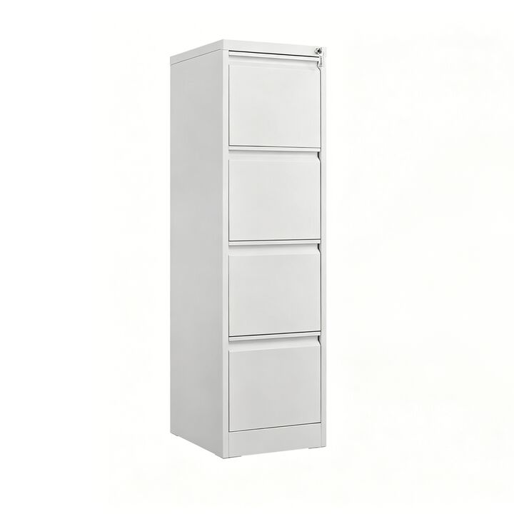 4 Drawer File Cabinet, Vertical Metal Filing Cabinets with Lock Storage Cabinet, Lockable Steel Drawers for Hanging Letter/Legal/F4/A4 Files, Home Office Use