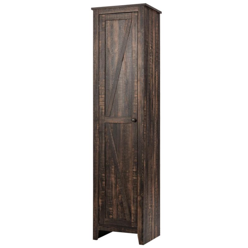 Hivvago Linen Tower Bathroom Storage Cabinet Tall Slim Side Organizer with Shelf