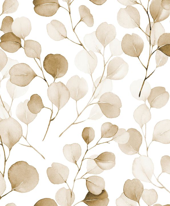 Flora Eucalyptus Bronze Brown Wallpaper 47423