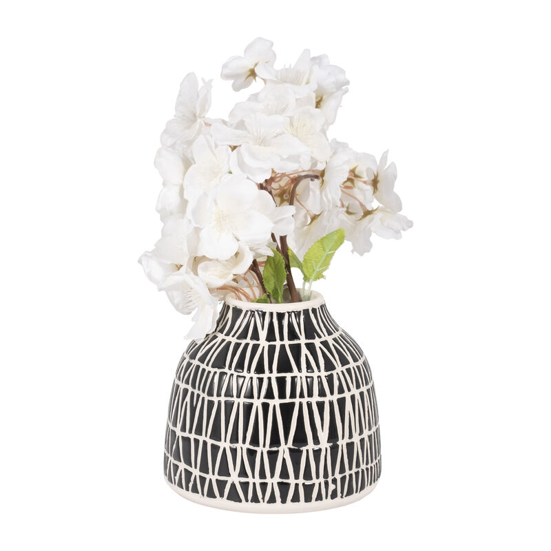 Cer, 5" Tribal Vase, Black image number 2