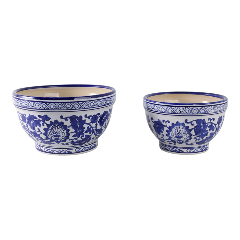 S/2 Bowl Chinoiserie Planters image number 2