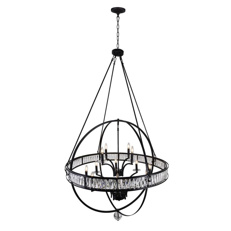 Arkansas 12 Light Chandelier With Black Finish