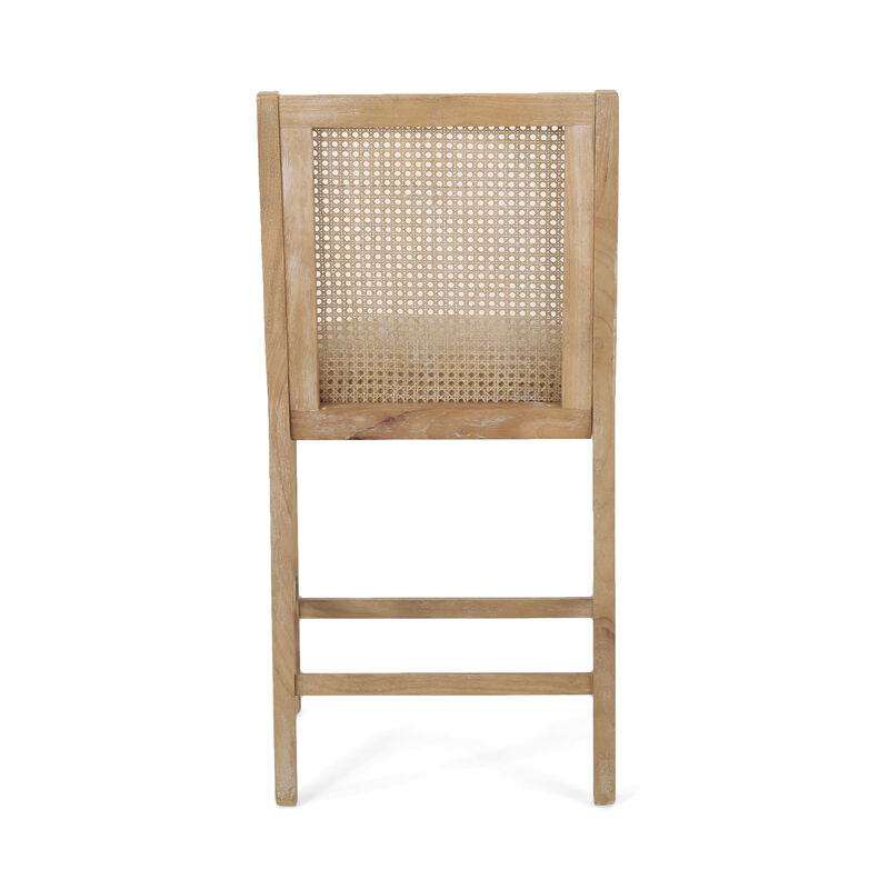 Christopher Knight Home Oneida Upholstered 25.5 inch Wood and Cane Counter Stools (Set of 2) image number 6