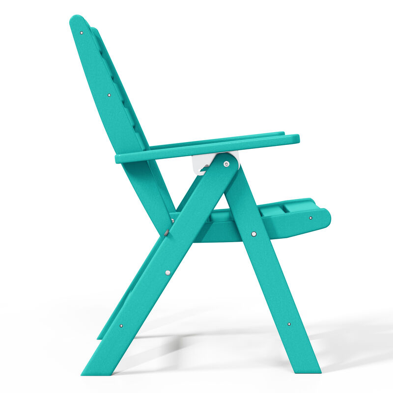 WestinTrends 7-Piece HDPE Rectangular Patio Dining Table Set with Foldable Chairs