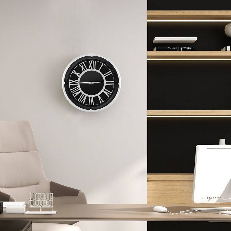 Silent Wall Clock with Silver Frame
