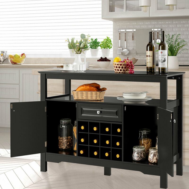 Elegant Classical Multifunctional Wooden Wine Cabinet Table