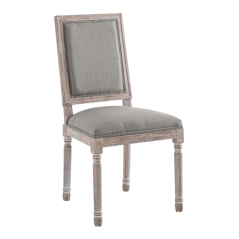 Modway Court French Vintage Upholstered Fabric Two Dining Chairs in Light Gray image number 1