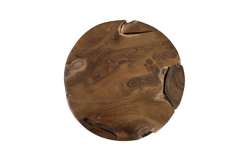 Teak Chunk Round Side Table