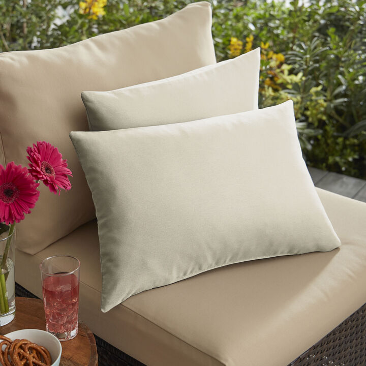 Set of 2 Ivory Indoor and Outdoor Pillow  20"