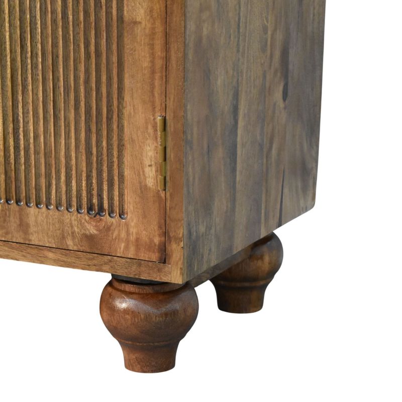 Artisan Furniture Solid Wood Arco Groove Cabinet, Brown image number 5