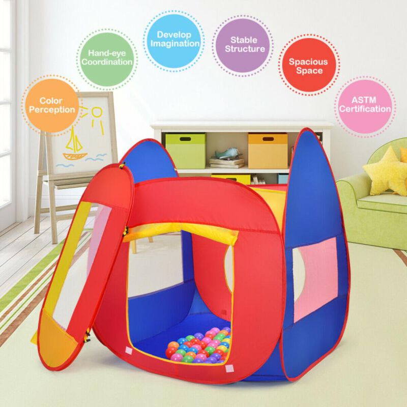 Hivvago Portable Kid Play House Toy Tent with 100 Balls