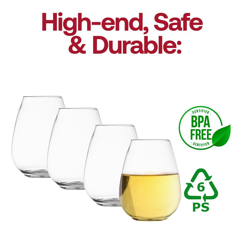 4 oz. Clear Stemless Plastic Mini Goblets (64 Goblets) image number 6