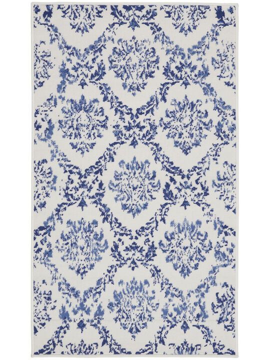 Whimsicle WHS01 Ivory/Navy 3' x 5' Rug