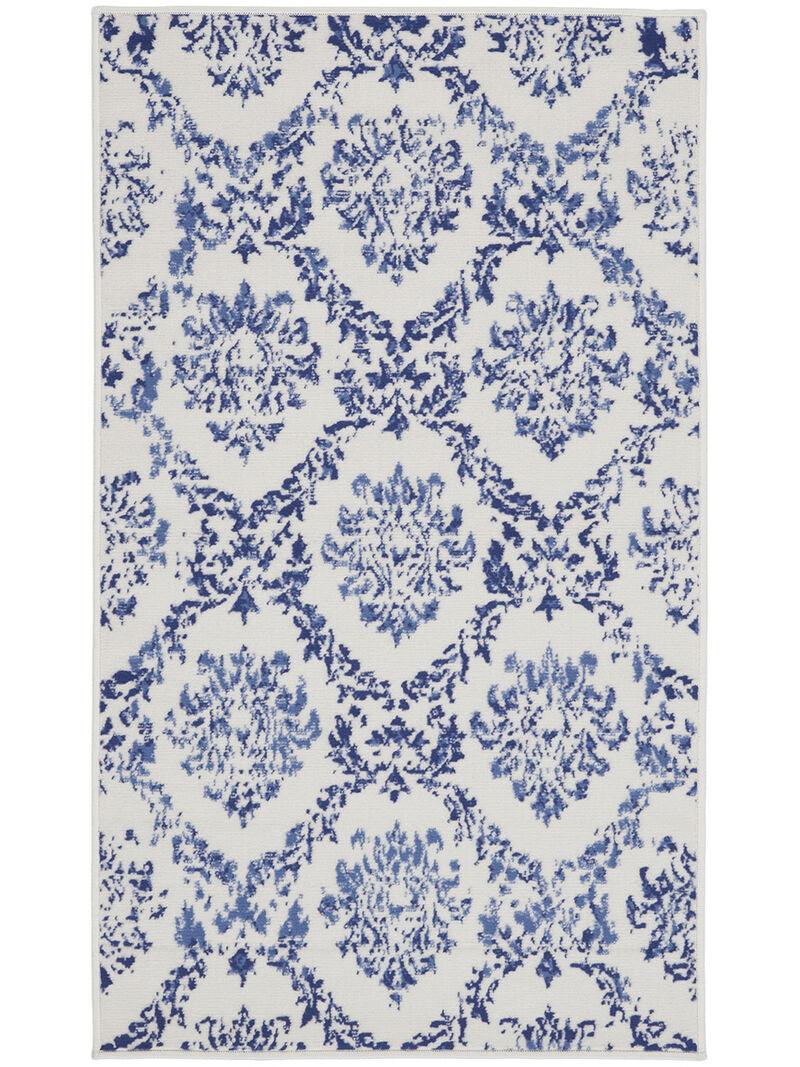 Whimsicle WHS01 Ivory/Navy 3' x 5' Rug