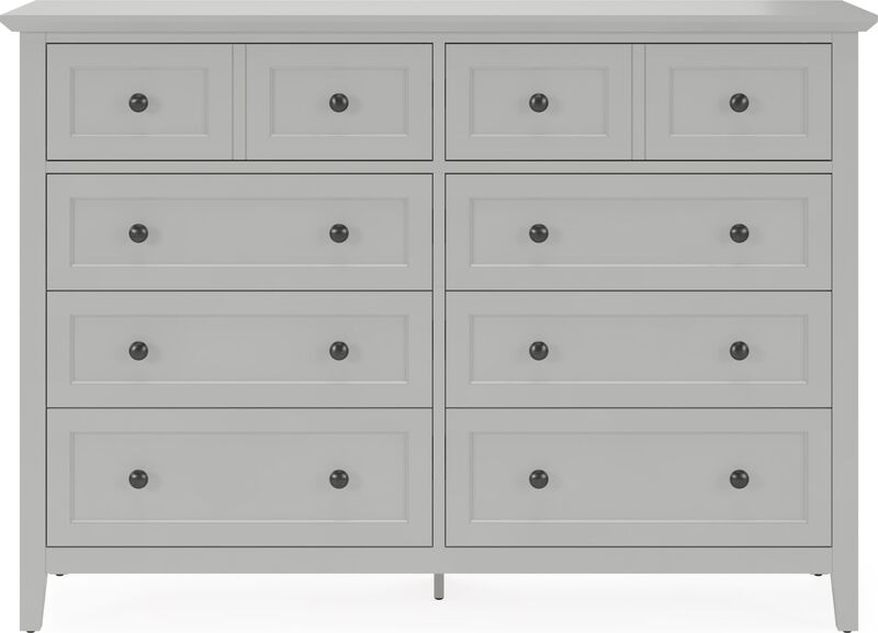 Grace Eight Drawer Dresser in Elephant Gray