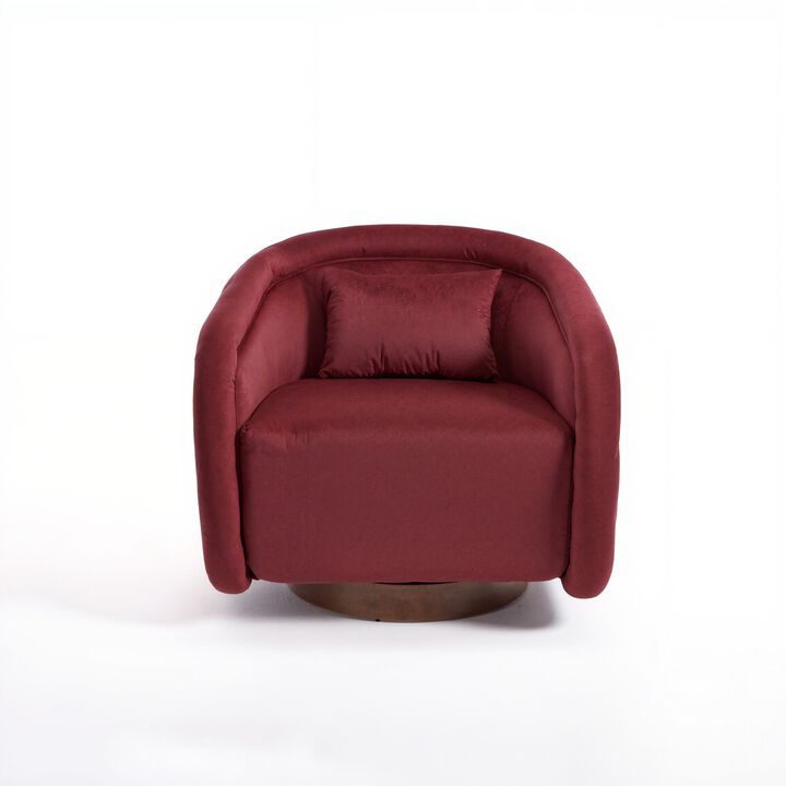 Envelor Luxury Boucle Velvet 360&deg; Swivel Barrel Accent Chair