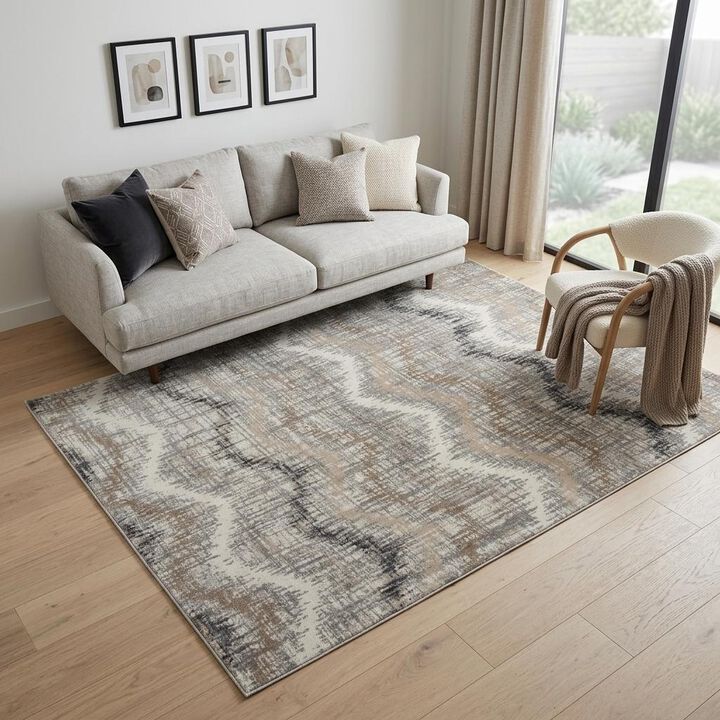 HomeRoots Chevron Non Skid Area Rug