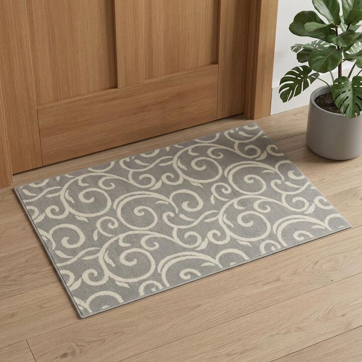 HomeRoots Floral Vines Power Loom Area Rug
