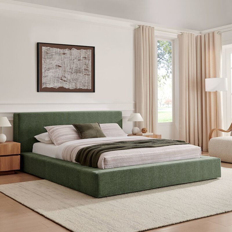 Luma Chenille Upholstered King Platform Bed Frame image number 7