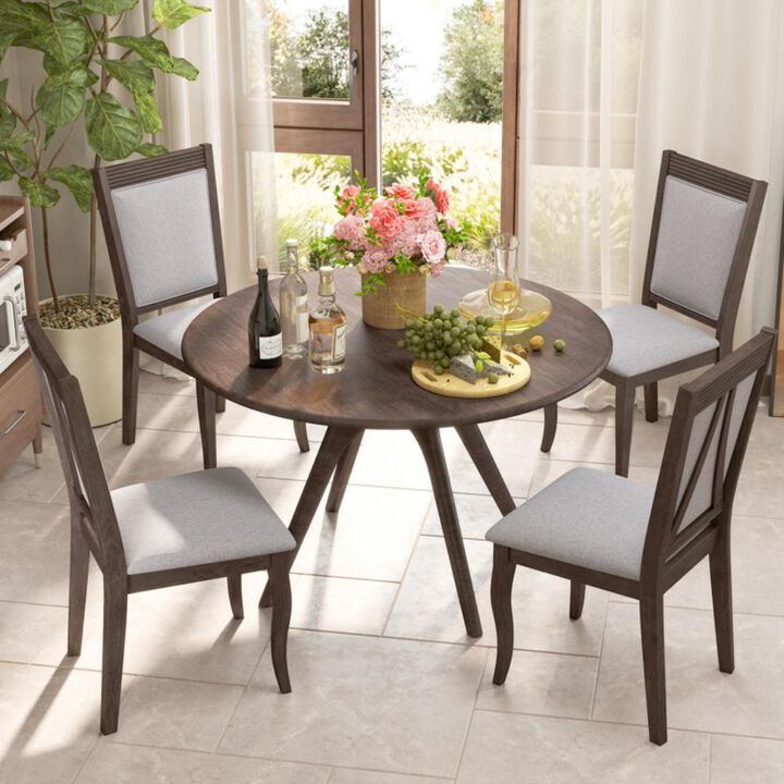 Hivvago Wood Dining Chairs Set of 2 with Rubber Wood Frame and Padded Seat