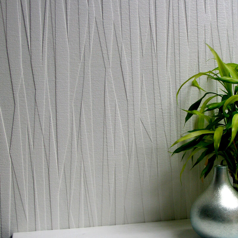 Folded Paper White Paintable Textured Vinyl Wallpaper image number 0