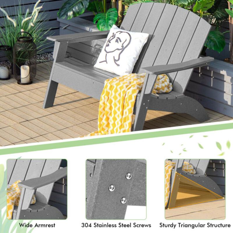 Hivvago HDPE Patio Adirondack Chair for Porch Garden Backyard
