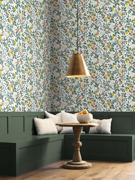Citrus Grove White Peel & Stick Wallpaper