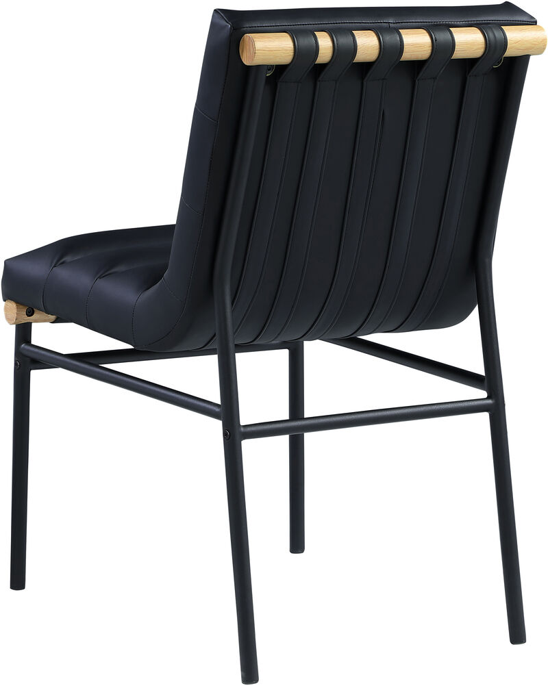 Meridian Furniture Burke Black Vegan Leather Dining Chair, Set of 2