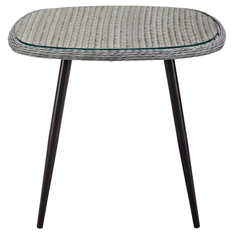Modway - Endeavor 36" Outdoor Patio Wicker Rattan Dining Table Gray image number 2