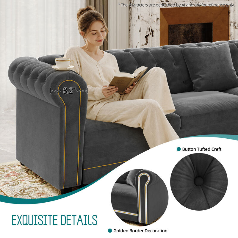 Bomswe 115.3" L-Shaped Sleeper Sofa image number 4