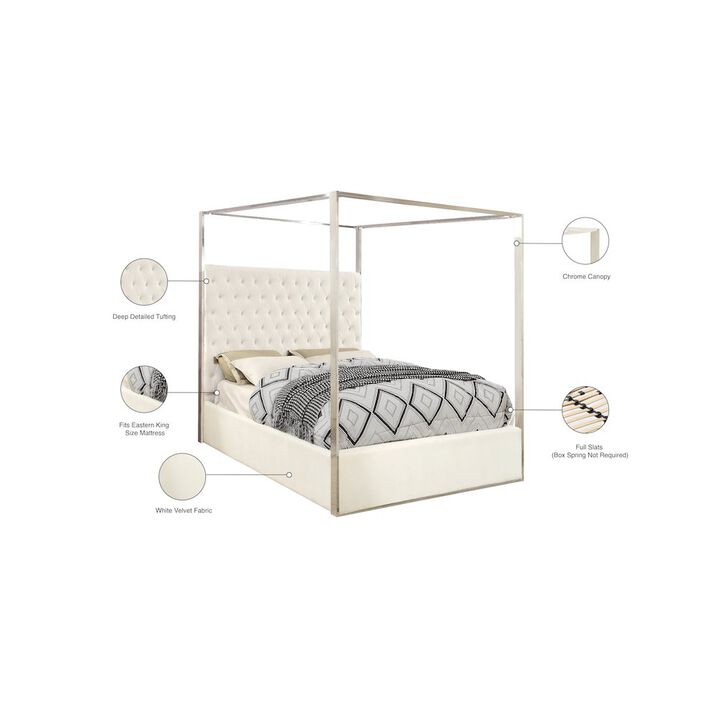 Meridian Furniture Porter White Velvet King Bed
