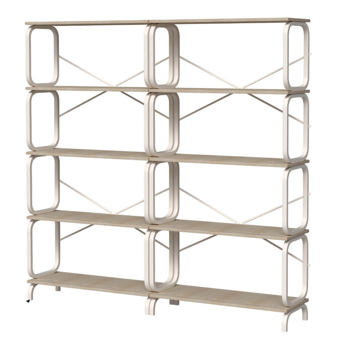 TATEUS 5-Tier Industrial Bookshelf for Home Office & Living Room