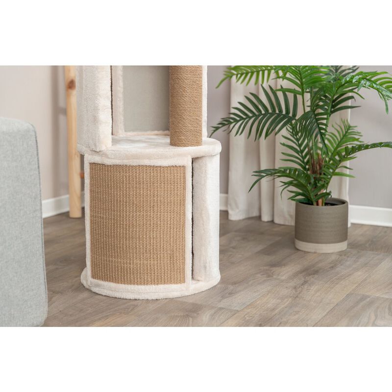 TRIXIE Giorgia Plush & Sisal 32" Cat Condo Tower, Scratching Posts  with Padded Bed image number 5