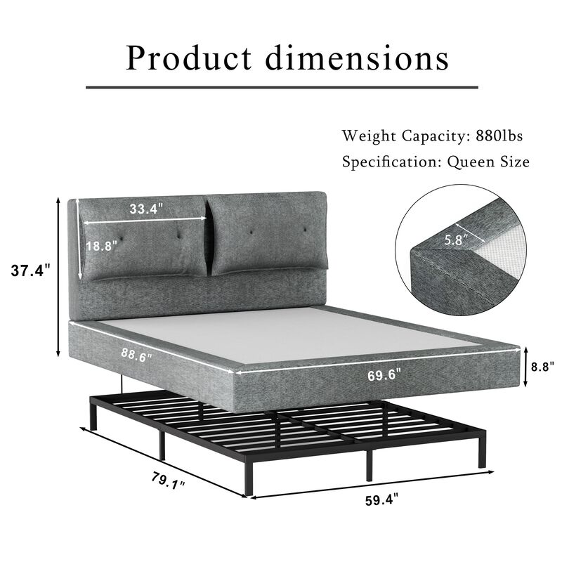 Zeck Upholstered Bed Frame image number 9