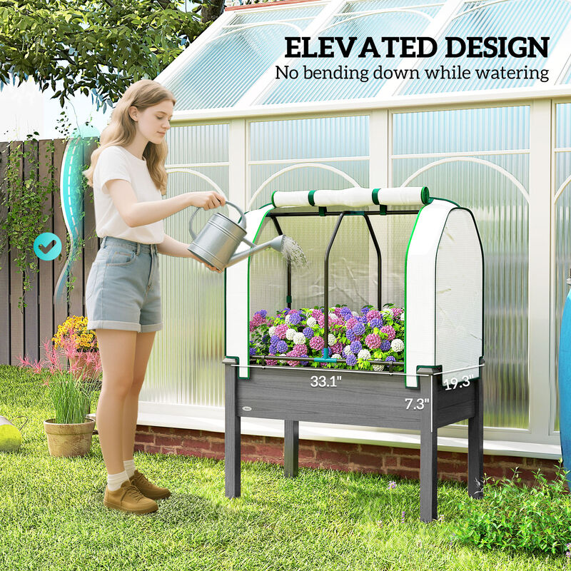 Hivvago Greenhouse Covered Raised Garden Bed for Herbs and Vegetables image number 5