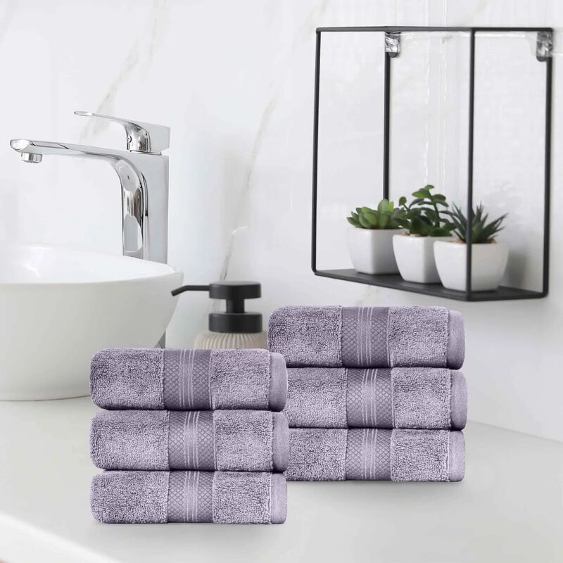 6 Pack Turkish Cotton Hand Towels Set, Soft Quick Dry Absorbent Towels for Bathroom Kitchen image number 1