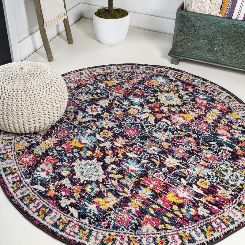 Alfombra Modern Persian Boho Floral Round Area Rug