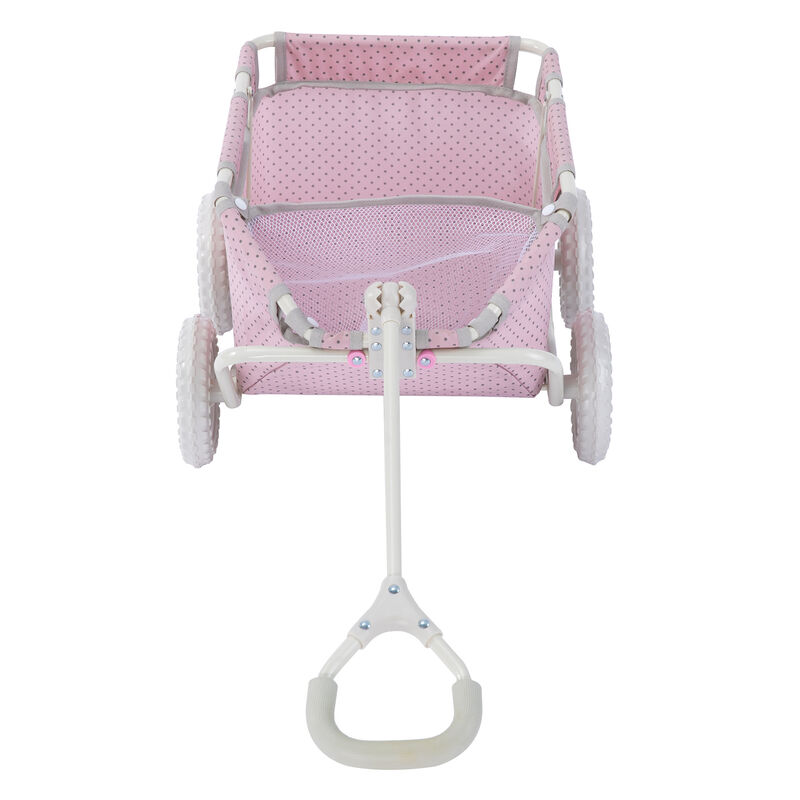 Olivia's Little World Polka Dot Princess Baby Doll & Stuffed Animal Wagon, Pink image number 2