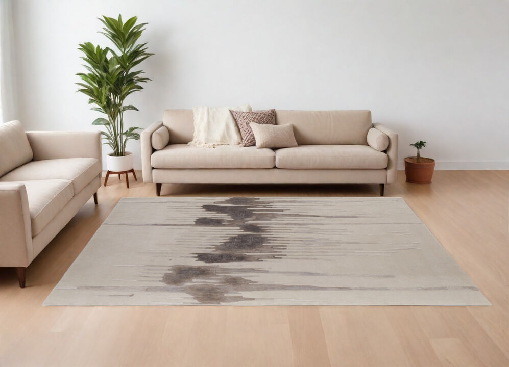HomeRoots Abstract Hand Tufted Area Rug