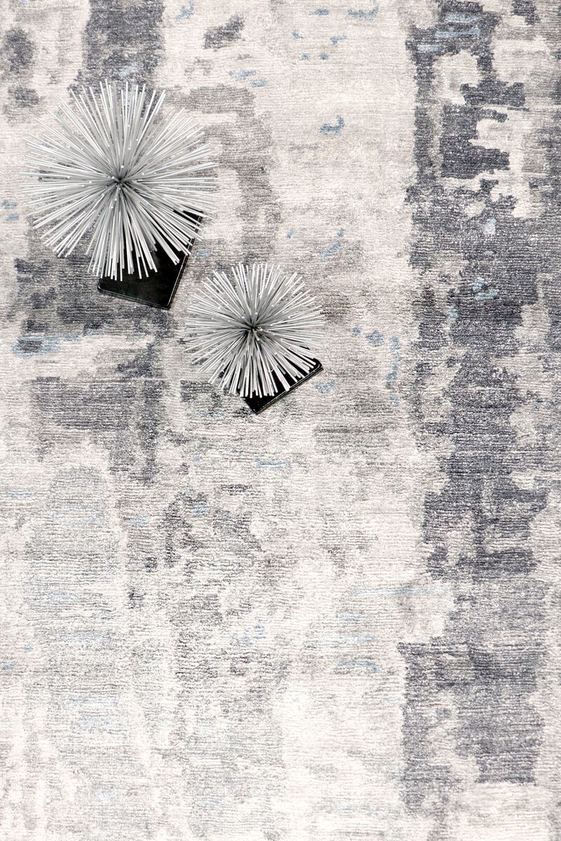 Pasargad Home Modern Hand-Knotted Silk & Wool Area Rug