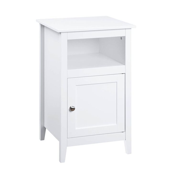 Convenience Concepts Designs2Go End Table with Storage Cabinet and Shelf, White