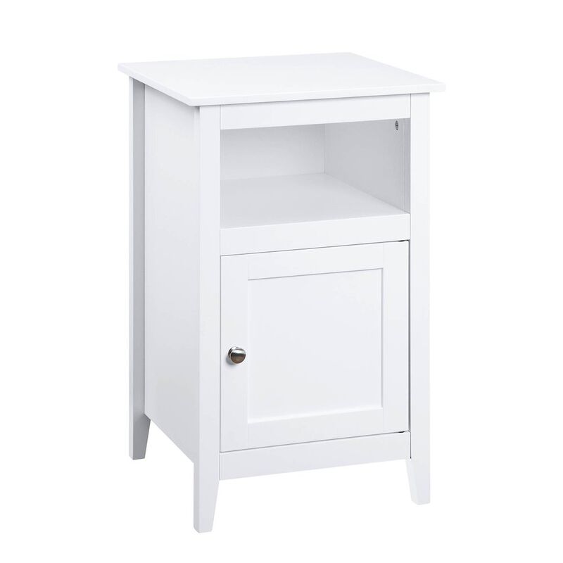 Convenience Concepts Designs2Go End Table with Storage Cabinet and Shelf, White