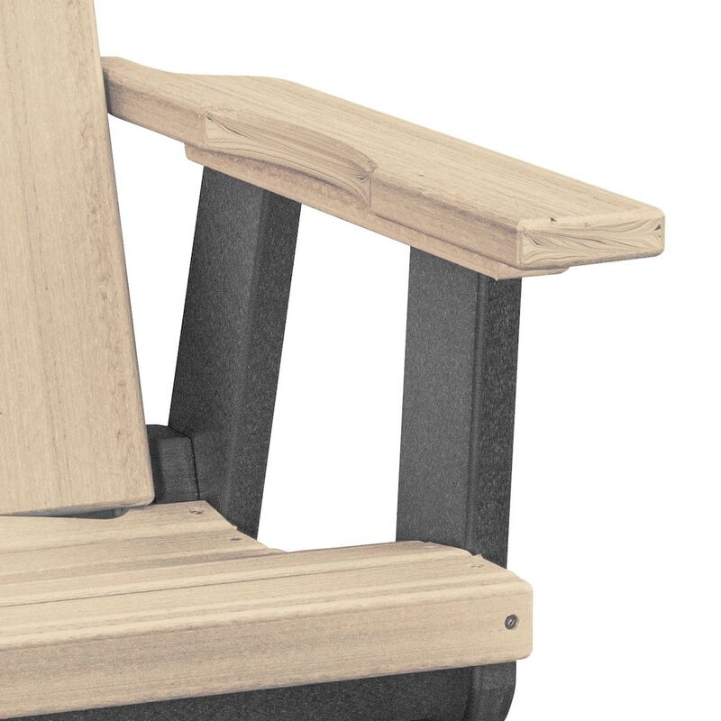 American Furniture Classics Brandon Swivel Glider in Weatherwood on a Black Base