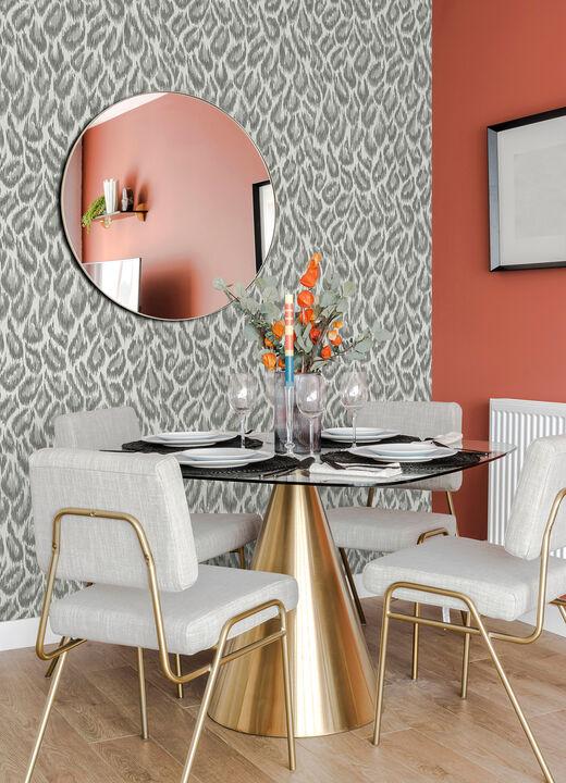 Electra Grey Leopard Spot String Wallpaper (Set of 2)