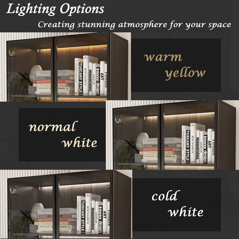 31.5&rdquo;W Display Cabinet Curio Cabinet with Light & Pop-up Glass Doors, Storage Cabinet Bookcase with 5-Tier Shelves & 3 Drawers for Living Room/Home Office, Dark Brown (31.5&rdquo;W x 15.7&rdquo;D x 78.7&rdquo;H)