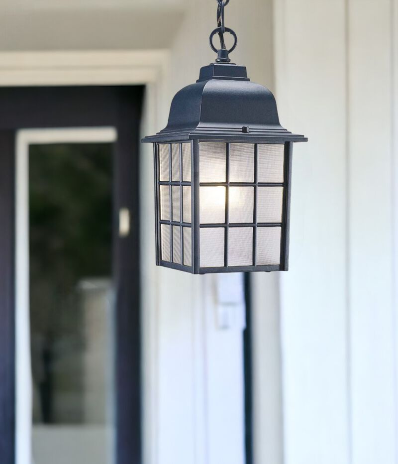 Window Pane Lantern Hanging Light for Indoor or Outdoor Spaces