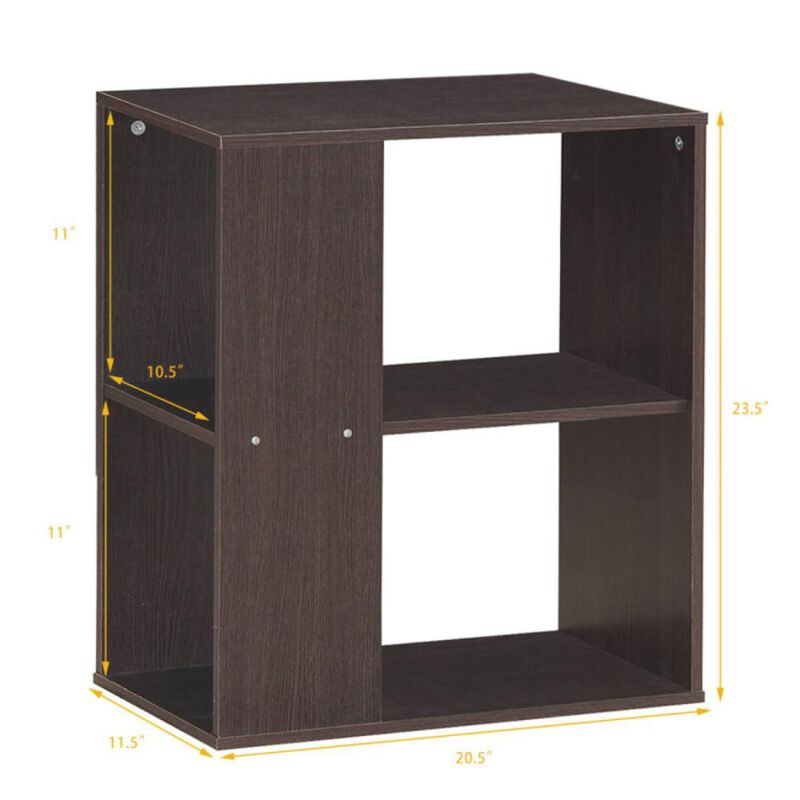 Hivvago 2-Tier Side End Table with Storage Shelves